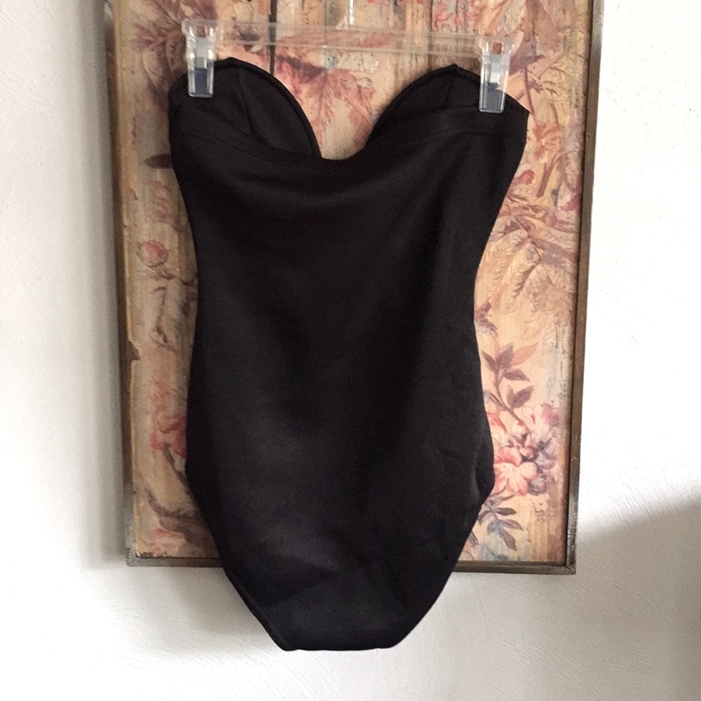 NWT ASOS BOOHOO SEXY BLACK BODYSUIT COSPLAY PLUNGE NECK BODYCON COSTUME 6 US S - Picture 5 of 14